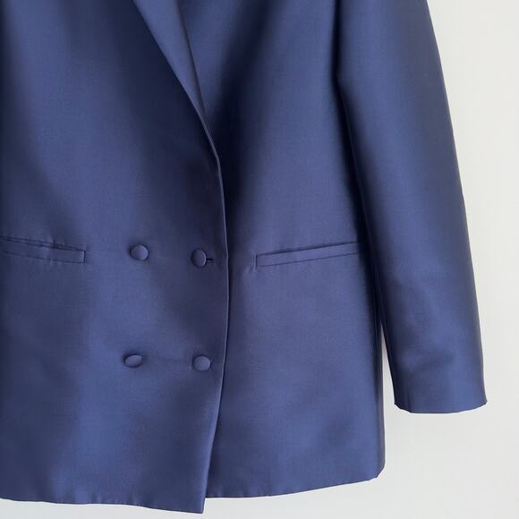 Grover Rad Jacket Womens XS Blue Collection 001 Wool Silk Art Oversized Blazer - Picture 5 of 14